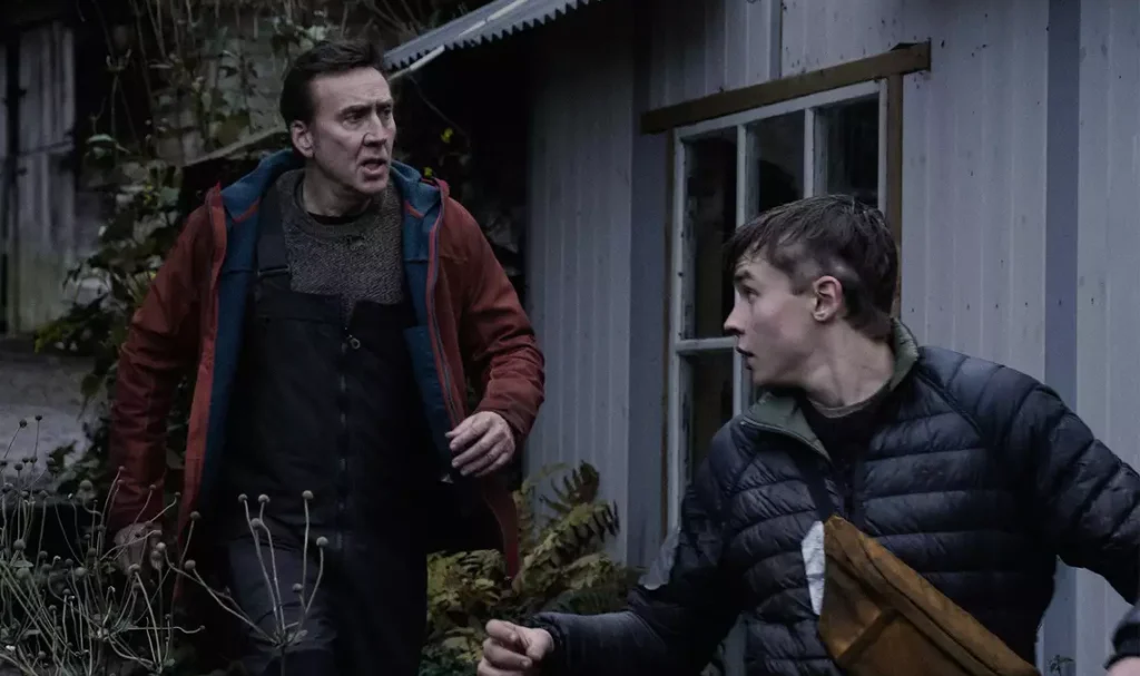 Nic Cage and Maxwell Jenkins in Arcadian (2024).