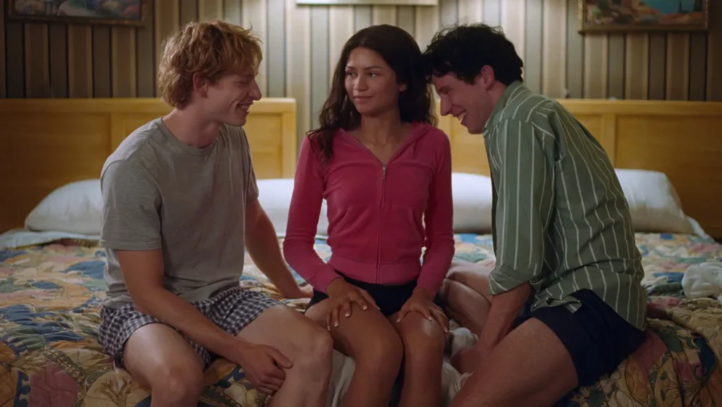 Mike Faist, Zendaya, and Josh O'Connor in Challengers (2024).