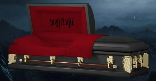 Titan Casket and Focus Features have teamed up to design an official Nosferatu coffin, selling for the price of $3999