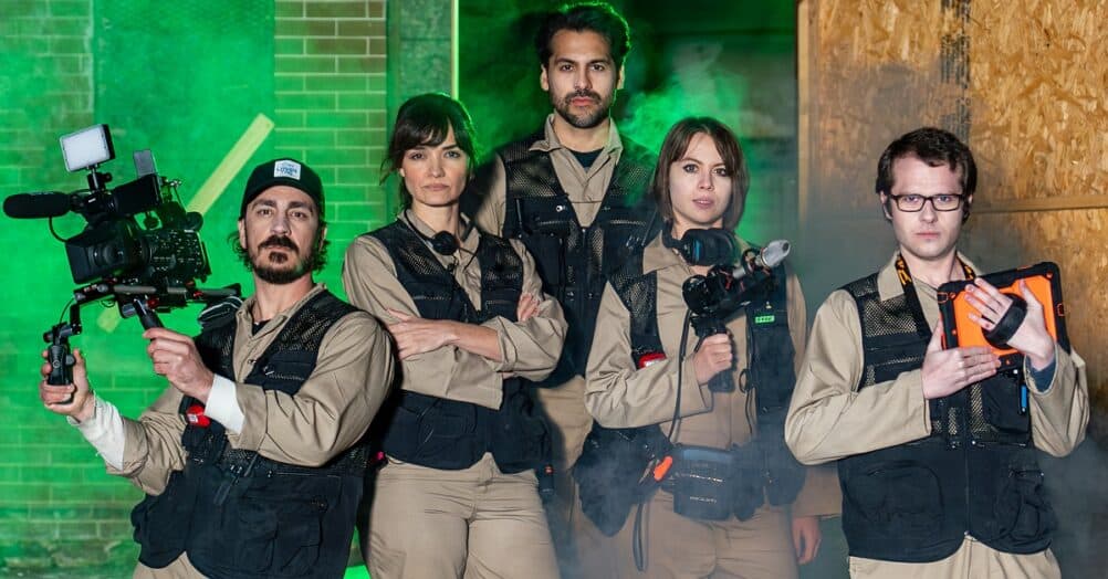 A batch of images give a behind-the-scenes look at the horror film Hennesy House Murders, starring Jamie Bernadette