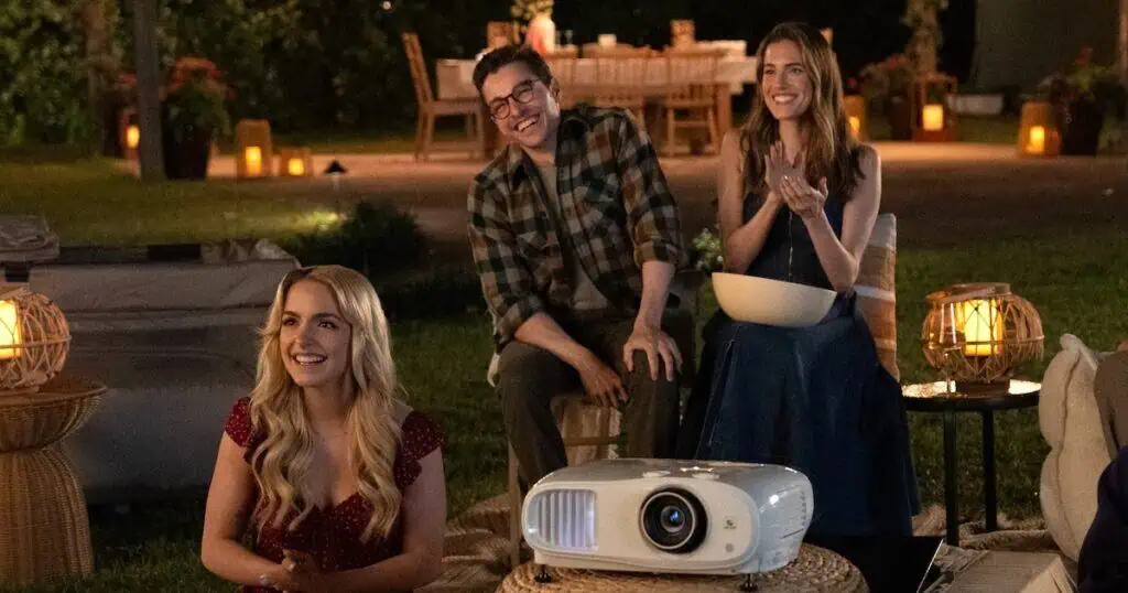  McKenna Grace as “Clara”, Dave Franco as “Jonah”, and Allison Williams as “Morgan” in Regretting You from Paramount Pictures.