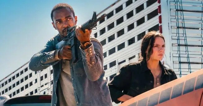 Director Neil Burger is currently in production on the action thriller Barracuda, and the first image features Anthony Mackie and Dafne Keen