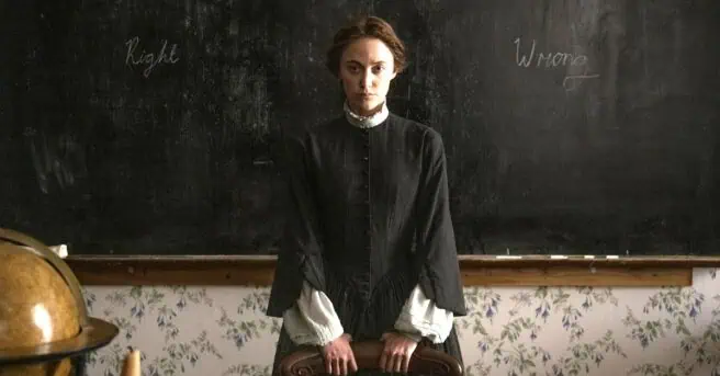 Maika Monroe delivers a deliciously deranged performance in the stylish Victorian horror satire Victorian Psycho.