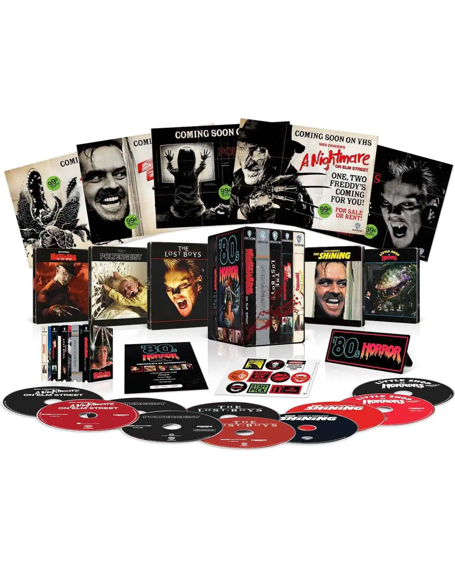 Classic horror films from the 80s showcased in a 4K collection.