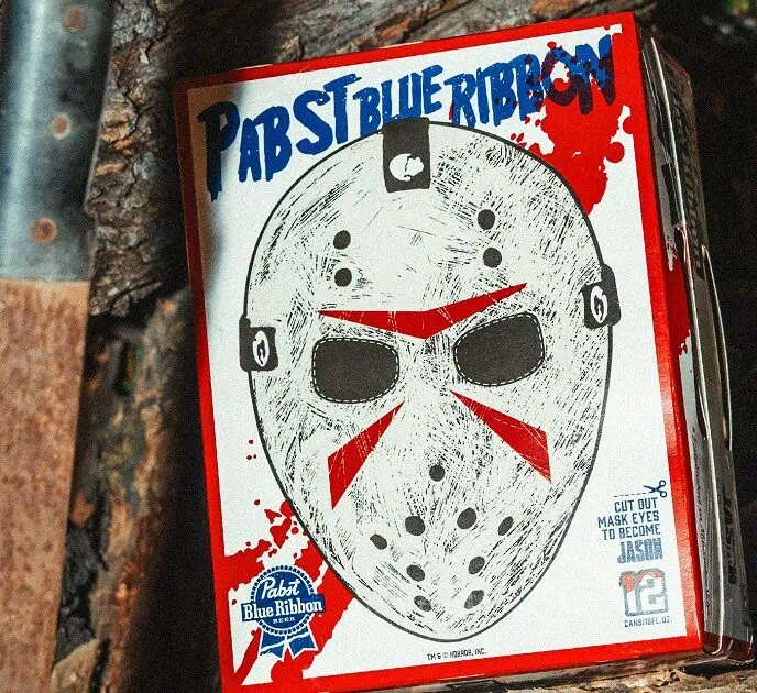 Pabst Blue Ribbon is turning its 12-pack into a wearable Jason Voorhees mask for a Halloween collaboration with Jason Universe