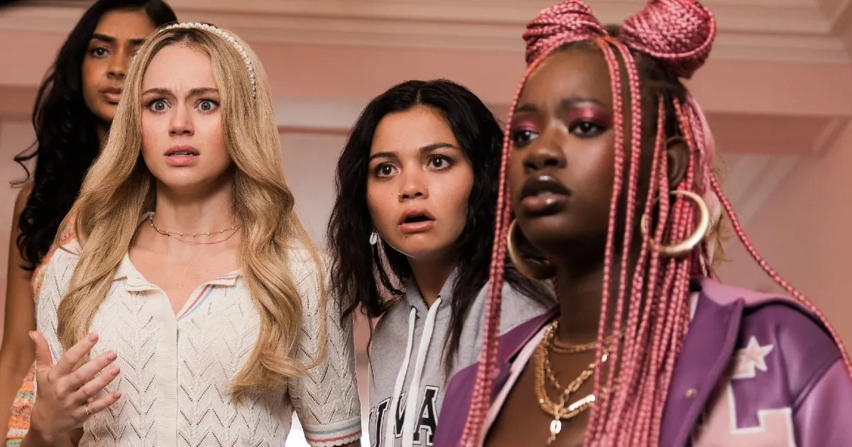 Siena Agudong and Brec Bassinger star in Tubi’s Buzzkill, a new horror comedy about sorority sisters and a mysterious murderer