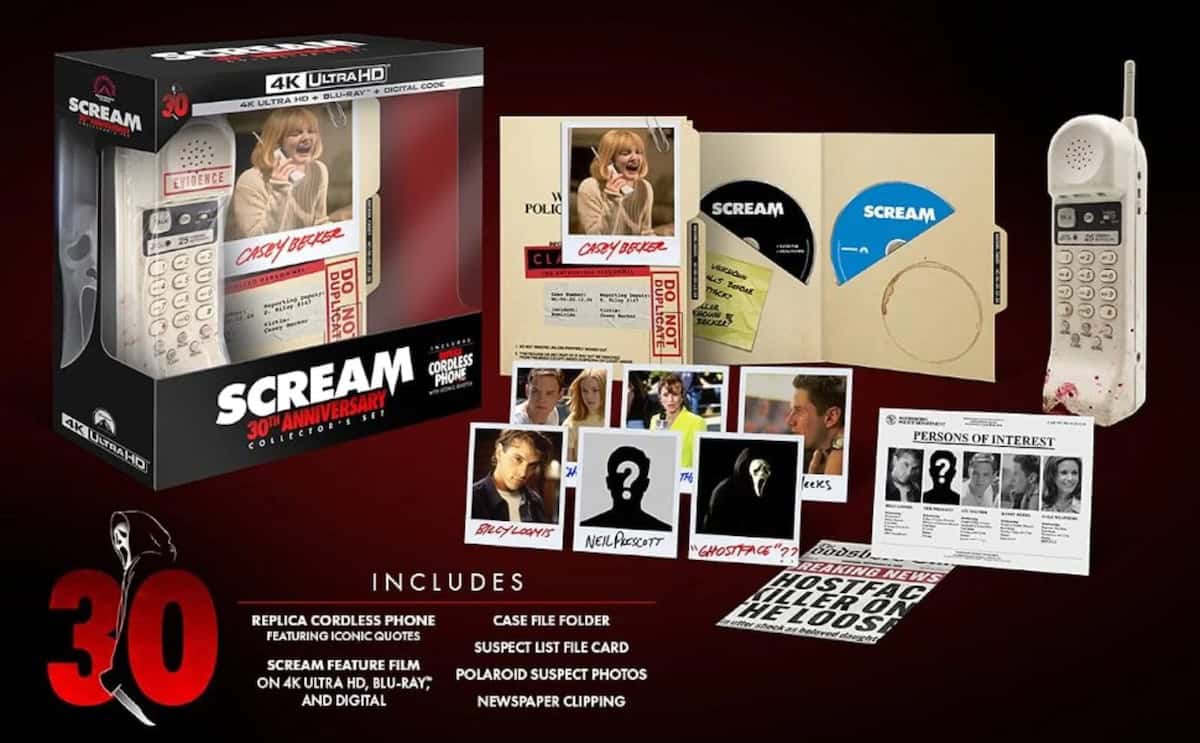 Scream will have an epic new 30th anniversary 4K Blu-ray set that includes an interactive replica of Drew Barrymore’s phone from the movie